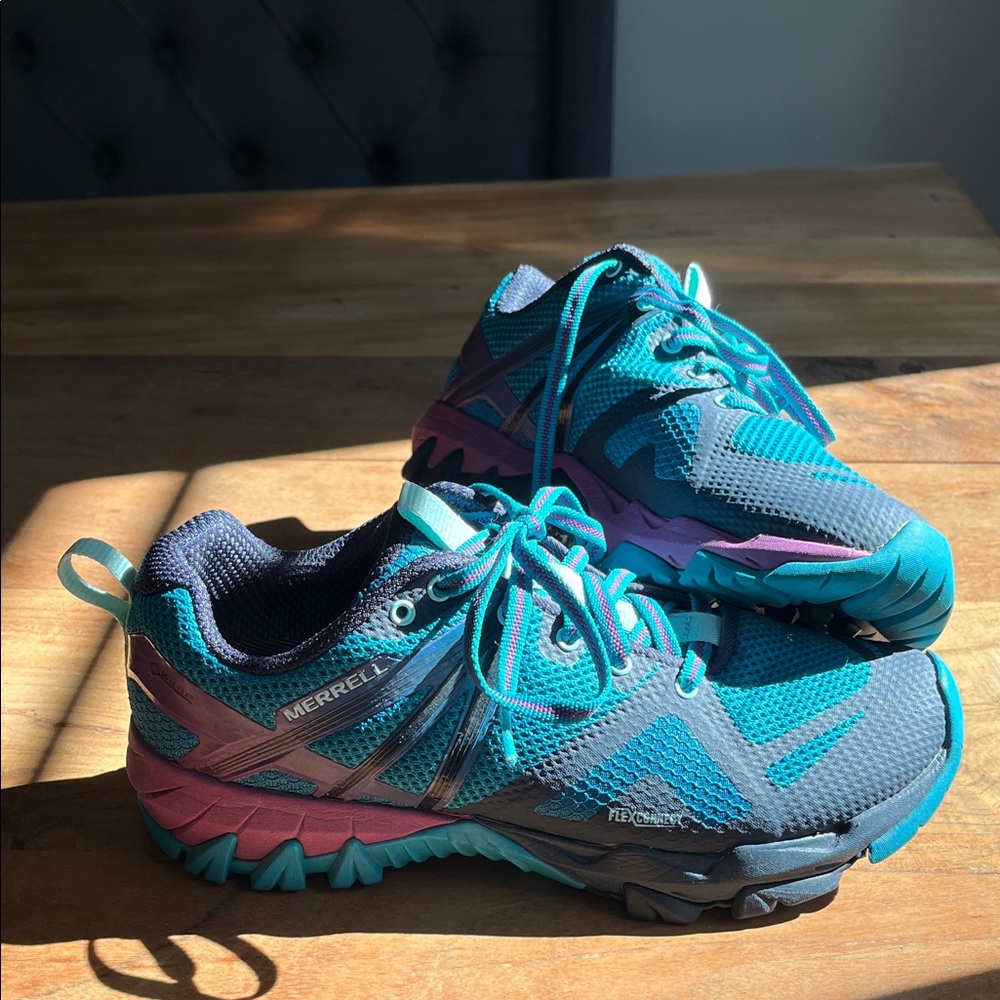 Merrell Turquoise and Magenta Trail Shoes